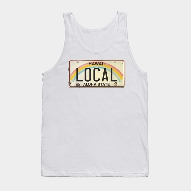 Local Vintage Hawaii License Plate Tank Top by HaleiwaNorthShoreSign